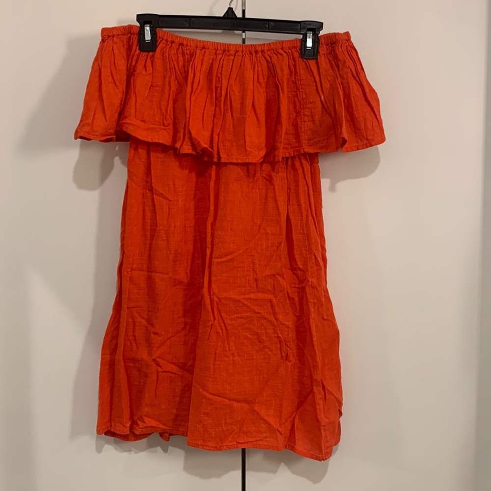 Orange Billabong off the shoulder dress